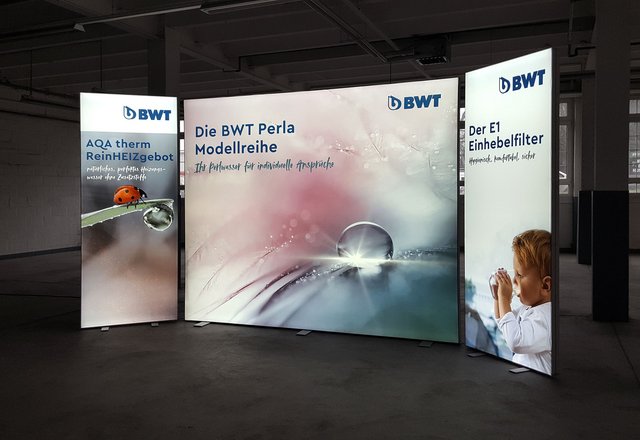 LED exhibition stand - ALU STAR + ALU LightUp - BWT Wassertechnik GmbH